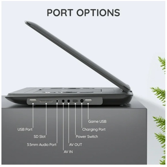 BOIFUN Portable DVD Player 15.6" Screen USB SD Card TV Output 6 Hour Battery - Picture 11 of 13